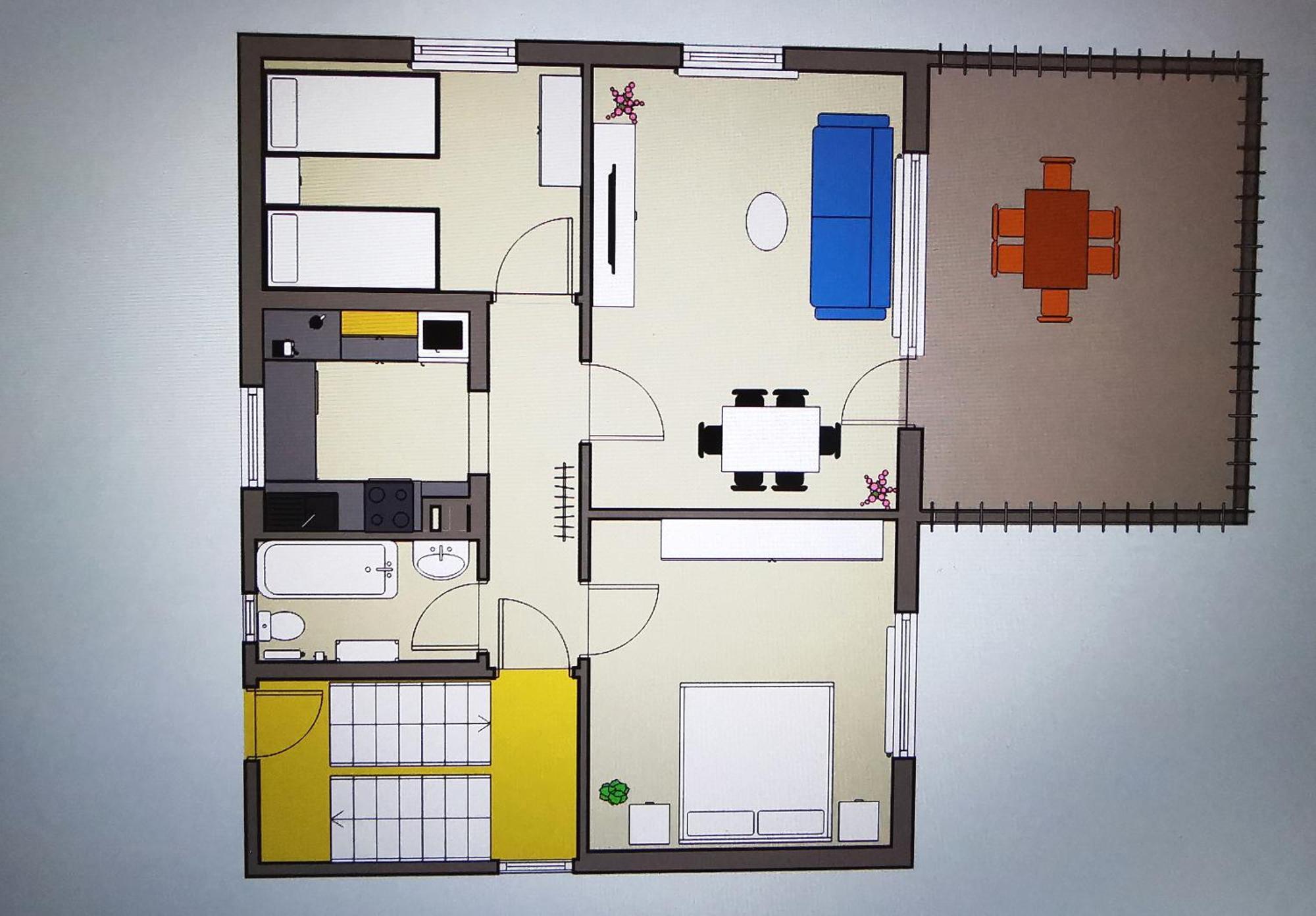 3 Zimmer-apartment Mit Terrasse Apartment *